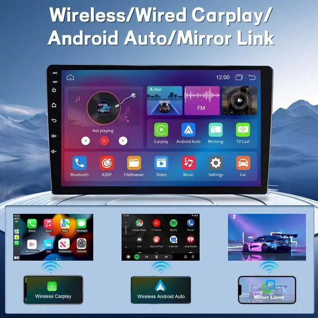 Alt view image 4 of 7 - 4+64GB Car Radio for Honda Accord 7th 2003 2004 2005 2006 2007 with Wireless Carplay Android Auto, 10'' Touch Screen Head Unit for Accord 7th GPS Navigation WiFi SWC FM AM Radio Backup Camera