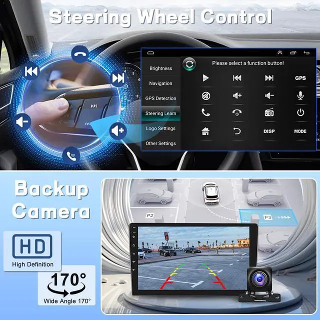 Alt view image 7 of 7 - 4+64GB Car Radio for Honda Accord 7th 2003 2004 2005 2006 2007 with Wireless Carplay Android Auto, 10'' Touch Screen Head Unit for Accord 7th GPS Navigation WiFi SWC FM AM Radio Backup Camera