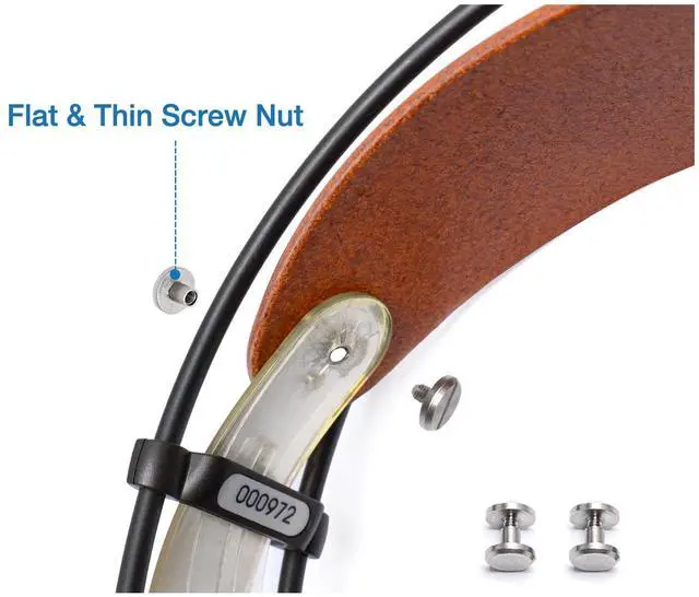 Alt view image 4 of 7 - Genuine Leather Headband Strap with Flat Screw Nut Upgrade - Compatible with AKG K701, K702, Q701, Q702, K601, K612, K712 Headphones, Premium Handcrafted, Durable & Breathable