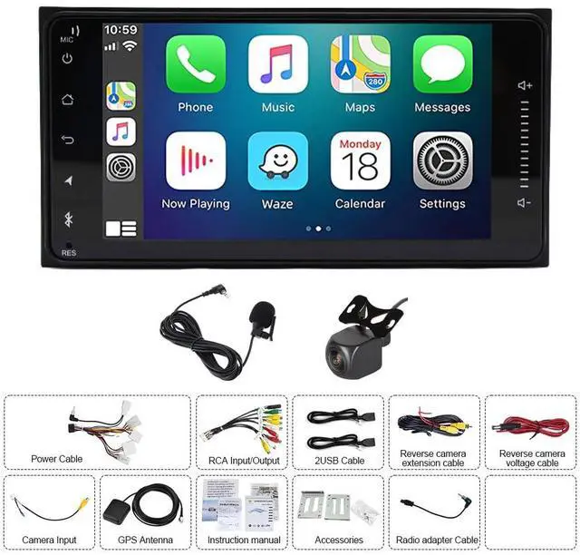 Alt view image 7 of 7 - 7 inch Touchscreen Car Stereo Fit for Toyota Tundra 2000-2006, Android 15 Car Radio with Carplay & Android Auto GPS Navigation BT Mirror Link WiFi Backup Camera 2+32G
