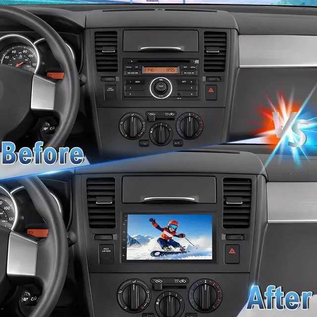 Alt view image 6 of 7 - Android 14 Double Din Car Stereo Radio for Nissan Versa 2007-2011 | 7" Touchscreen Car Radio w/Wireless Carplay Android Auto GPS WiFi Bluetooth RDS DSP SWC Mic Backup Camera