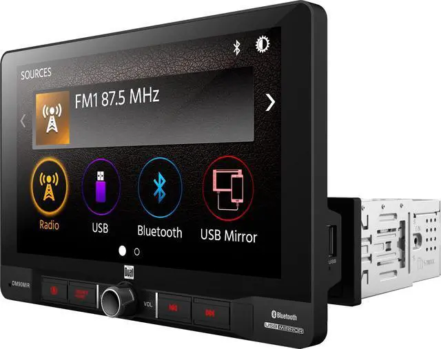 Alt view image 3 of 7 - DM90MIR 9 inch Mechless Multimedia Receiver with USB Screen Mirroring for Apple and Android Smartphones l Built-in Bluetooth l 240 Watts MOSFET Power (60W x 4)