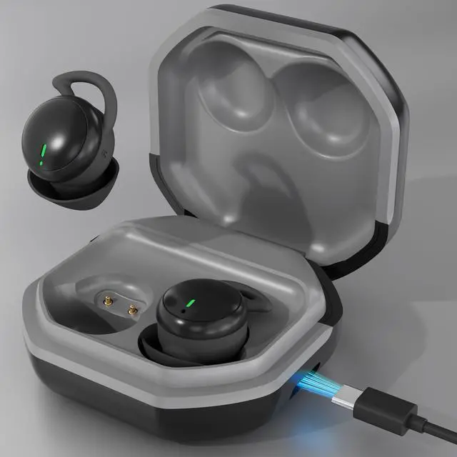 Alt view image 3 of 7 - Noise Cancelling Sleep Earbuds, Invisible Mini Ear Plugs for Work, Black | Wireless Touch Controls, Silicone, Side Sleeper Design, Bluetooth 5.3 Chip, 4Hr Battery, Up To 20Hr With Case, for Sleeping