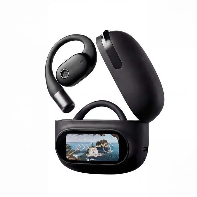 Main image of AO1 Smart Open-Ear Headphones AI Real-Time Translator (164 Languages) | Bluetooth 5.4 | LED Touchscreen Case | 30-Hour Battery | 3D Panoramic Sound | Noise-Reducing Mics