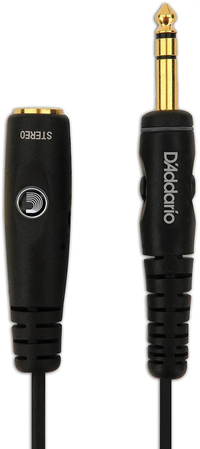Main image of D'Addario Accessories Headphone Extension Cable - 1/4 Inch Female to 1/4 Inch Male Headphone Cable - Stereo Cable - 20 Feet/7.62 Meters - 1 Pack