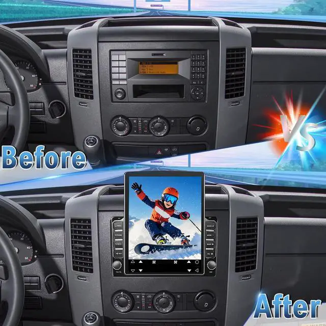 Alt view image 3 of 7 - Double Din Car Stereo Upgrade Radio for Mercedes Sprinter 2006-18 | 9.7" Touchscreen with Wireless Carplay Android Auto GPS WiFi Bluetooth RDS DSP SWC Mirrorlink Backup Camera