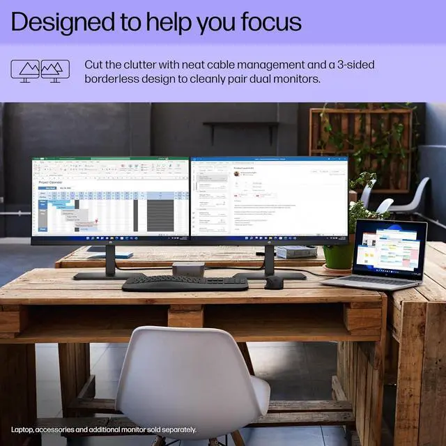 Alt view image 6 of 7 - 27" IPS LED FHD Monitor - Built-in Dual 2W Speakers - 100Hz - HDMI, DisplayPort, VGA - Series 2025 Office Monitor - Eye Ease with Eyesafe Certification, Black, w/HDMI