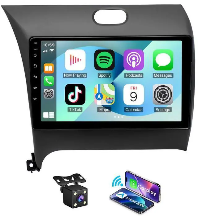 Main image of 9 in Car Stereo with CarPlay Android Auto fit for Kia Forte 2013-2018 | Android 13 Car Radio with Bluetooth, FM/RDS,DSP, GPS, WiFi, Backup Camera