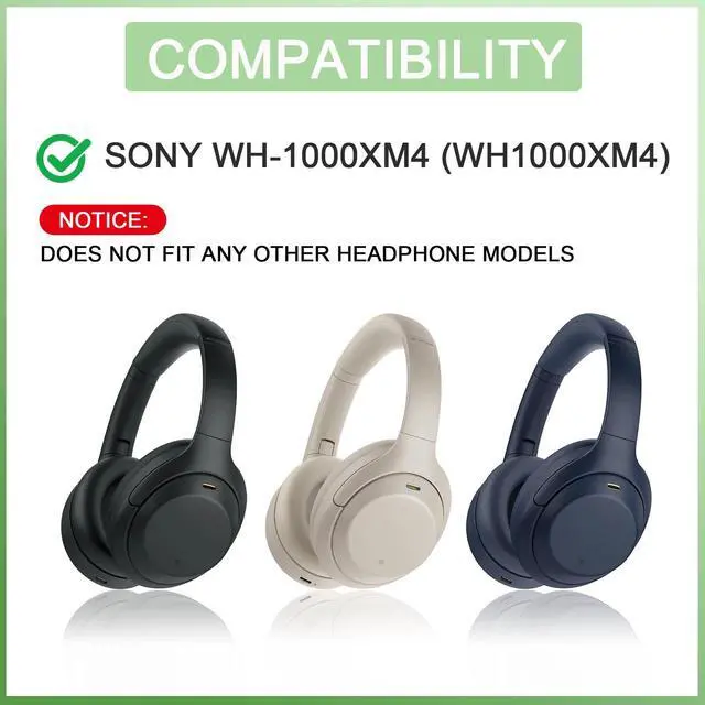 Alt view image 3 of 6 - Replacement Ear Pads for Sony WH-1000XM4 (WH1000XM4) Over-Ear Headphones, Earpads Cushions with High-Density Noise Isolation Foam, Added Thickness (Gold)