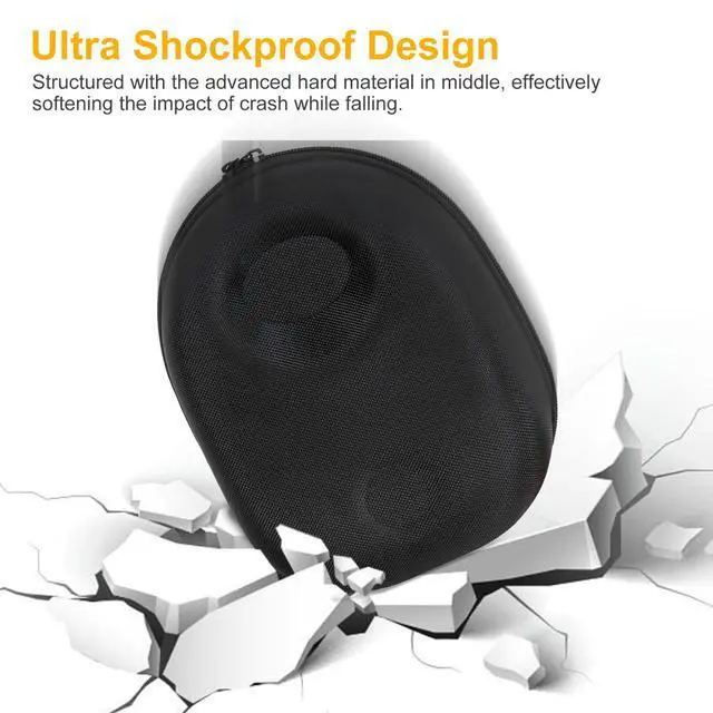 Alt view image 3 of 6 - Headphone Case Compatible with PlayStation Pulse Elite Wireless Headset, Sony PS5 Pulse Elite Headset Storage Protective Bag (Black)
