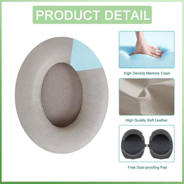 Alt view image 4 of 6 - Replacement Ear Pads for Sony WH-1000XM4 (WH1000XM4) Over-Ear Headphones, Earpads Cushions with High-Density Noise Isolation Foam, Added Thickness (Gold)