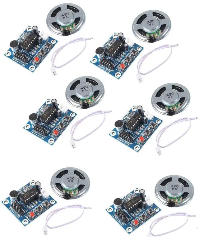 Main image of 6PCS ISD1820 Voice Recording Recorder Module with Mic Sound Audio Loudspeaker