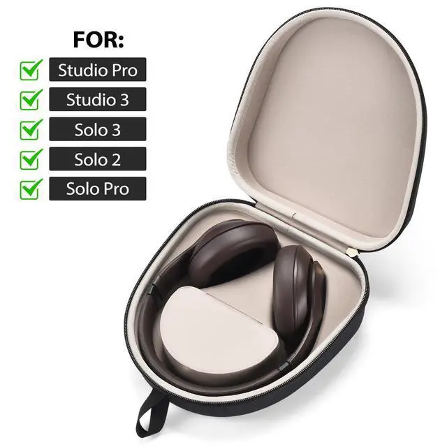 Alt view image 2 of 6 - Headphones Case Compatible with Beats Solo 4/Studio Pro/Studio 3/Solo 3 | Hard EVA Case with Magnetic Cable Pocket,Tough, Lightweight, and Built for Commuting, Travel, or the Gym