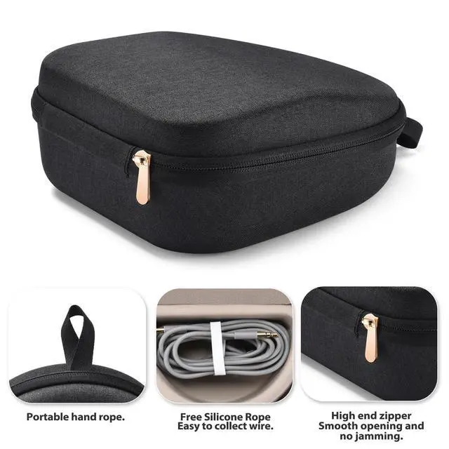 Alt view image 5 of 6 - Headphones Case Compatible with Beats Solo 4/Studio Pro/Studio 3/Solo 3 | Hard EVA Case with Magnetic Cable Pocket,Tough, Lightweight, and Built for Commuting, Travel, or the Gym