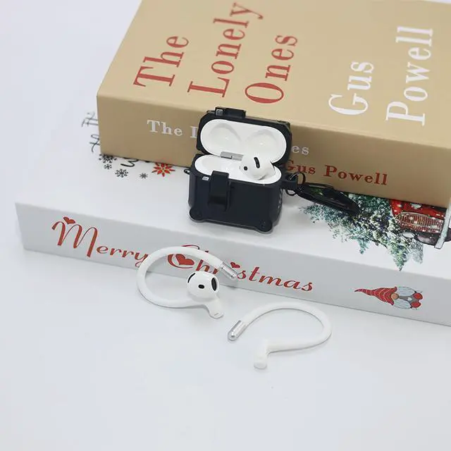 Alt view image 6 of 6 - Titanium Alloy Ear Hooks+Case Cover for AirPods 4th Generation (2024),Black | Added Anti-Lost Lanyard,Accessories That Fit Securely,Anti-slip Earhook Anti-Fall Case,Anti-Scratch,Silicone Ear Hooks