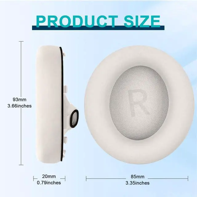 Alt view image 2 of 6 - Replacement Earpads Cushions for Anker Soundcore Space One (S1) Headphones, Ear Cushions Headset Earpads Ear Cups Cover Repair Parts-Gold