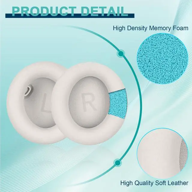 Alt view image 4 of 6 - Replacement Earpads Cushions for Anker Soundcore Space One (S1) Headphones, Ear Cushions Headset Earpads Ear Cups Cover Repair Parts-Gold