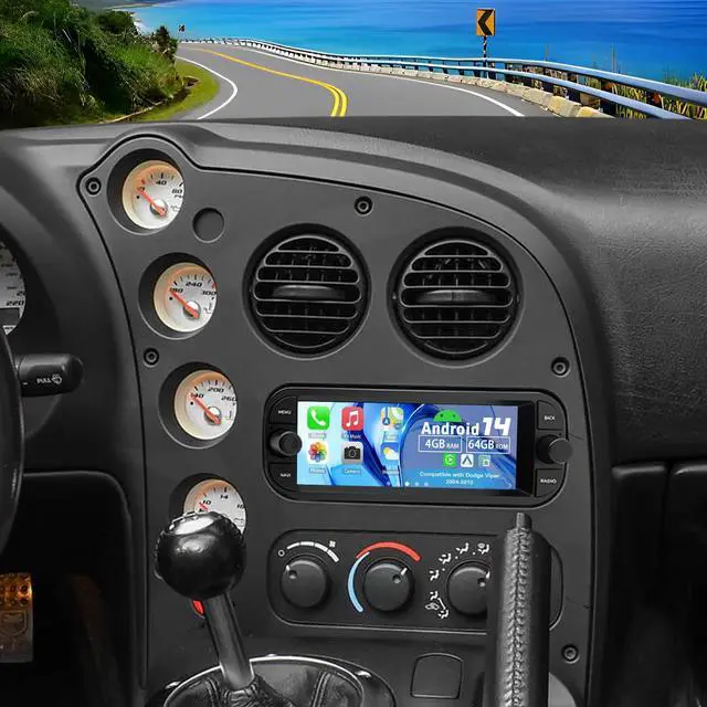 Main image of Android 14 Double Din Car Stereo Radio for Dodge Viper 2004-2010 | 4G+64G 6.86" Touchscreen Wireless Carplay Android Auto GPS WiFi Bluetooth RDS DSP SWC Mirrorlink Mic Backup Camera