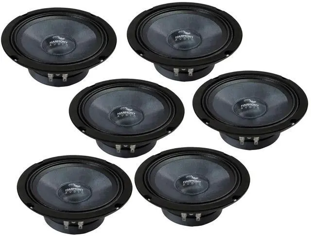 Main image of Carbon Midbass Midrange Speakers 6.5" 4 Ohm 3 Pairs HC-CMB65 | Crisp vocals and punchy low end, triple set for full vehicle builds, drop in fit for standard cutouts, 6.5 inch size