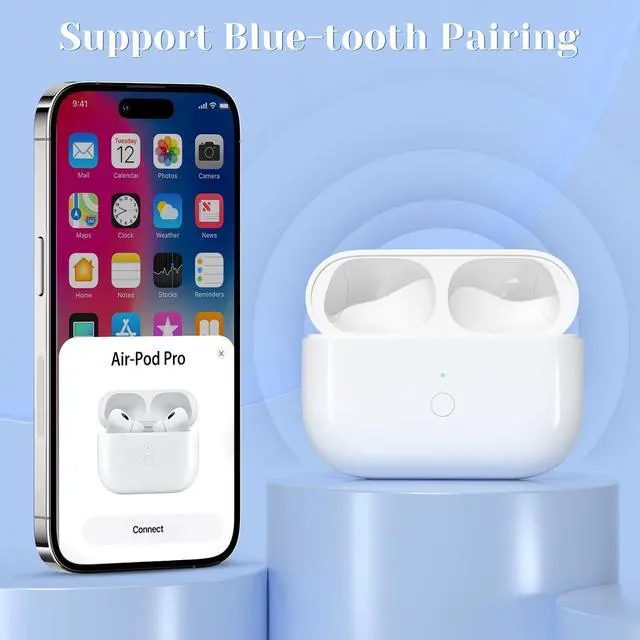 Alt view image 6 of 7 - Wireless Charging Replacement for AirPod Pro 1 2 Charging Case with Lightning Port, Only Compatible with AirPods Pro 2 Charging Case with Bluetooth Pairing Sync Button, no Airpod (White)