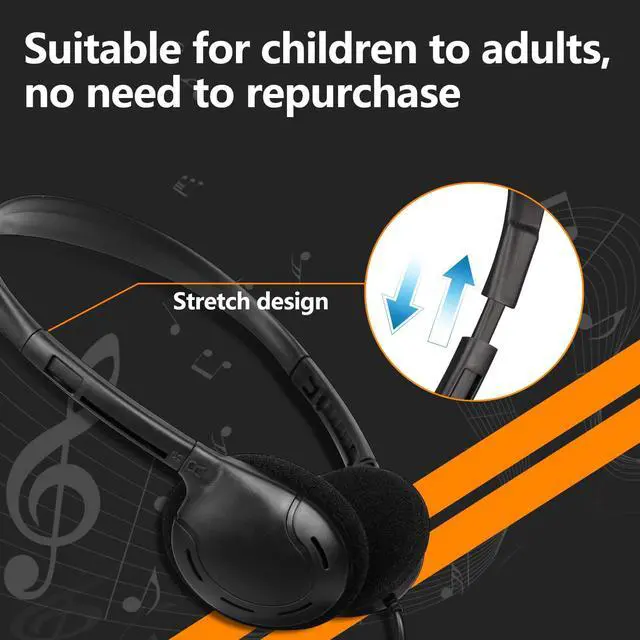 Alt view image 4 of 7 - USB C Headphones Bulk for Classroom Kids Students 20 Pack,Wired | On Ear USB Type C Headphones for School Library Computer Lab,Compatible with Laptop Tablet Phone PC Black