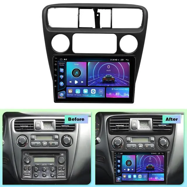 Alt view image 2 of 7 - Android 13 Car Stereo for Honda Accord 6th 1998 1999 2000 2001 2002 | with Wireless CarPlay Android Auto, 9in Touchscreen Car Audio Receiver with WiFi/Bluetooth/GPS/FM/AHD Backup Camera, 2+32G