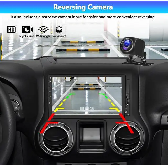 Alt view image 5 of 7 - Android 13 Car Stereo for Honda Accord 6th 1998 1999 2000 2001 2002 | with Wireless CarPlay Android Auto, 9in Touchscreen Car Audio Receiver with WiFi/Bluetooth/GPS/FM/AHD Backup Camera, 2+32G