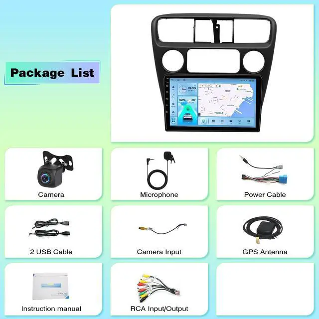 Alt view image 7 of 7 - Android 13 Car Stereo for Honda Accord 6th 1998 1999 2000 2001 2002 | with Wireless CarPlay Android Auto, 9in Touchscreen Car Audio Receiver with WiFi/Bluetooth/GPS/FM/AHD Backup Camera, 2+32G