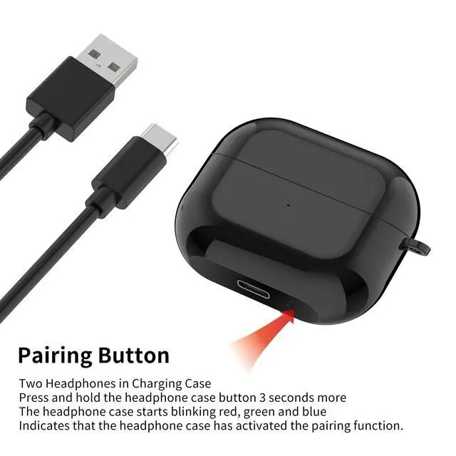 Alt view image 4 of 7 - Charging Case Compatible with Samsung Galaxy Buds 3 Pro SM-R630 Headphones Earbuds Accessories Type C Charge Cable 3.3FT (not for Buds 3 SM-R530)