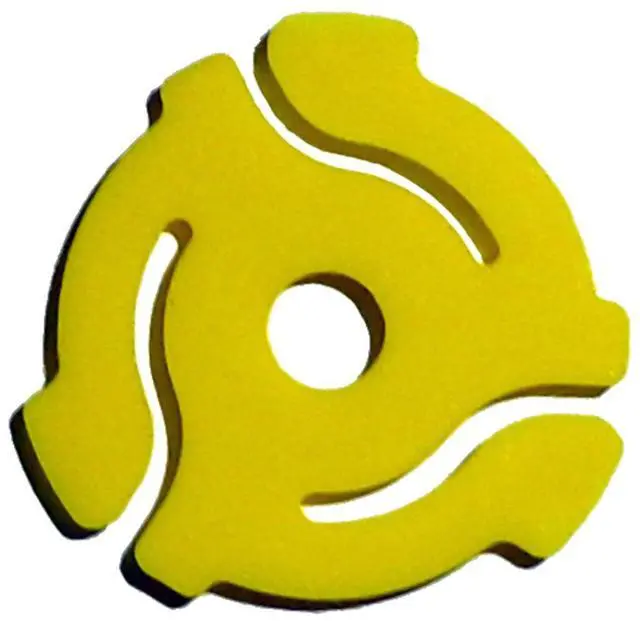 Main image of (10 Pack) TEN Yellow Plastic 45 RPM 7 Inch Vinyl Record Adaptor - 7" Inserts