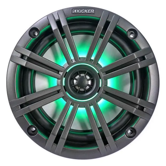 Alt view image 3 of 7 - (2) 45KM654L 6.5" 390w Marine LED Speakers w/Charcoal with White Grilles KM65 Bundle with Pair Rockville MAC65W 6.5" White Aluminum Wakeboard Tower Speaker Pod Enclosures