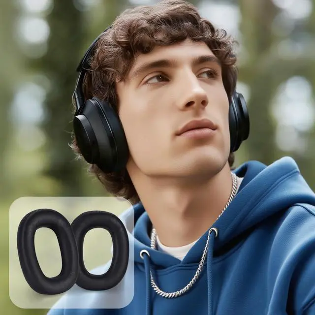 Alt view image 3 of 7 - Lambskin Earpads for Bowers & Wilkins PX8/PX7 S2/PX7 S2e Headphones, Black | Perfect Fit, Simple Quick Install, Noise Isolation, Enhanced Durability, Ergonomic, Long Sessions, Memory Foam