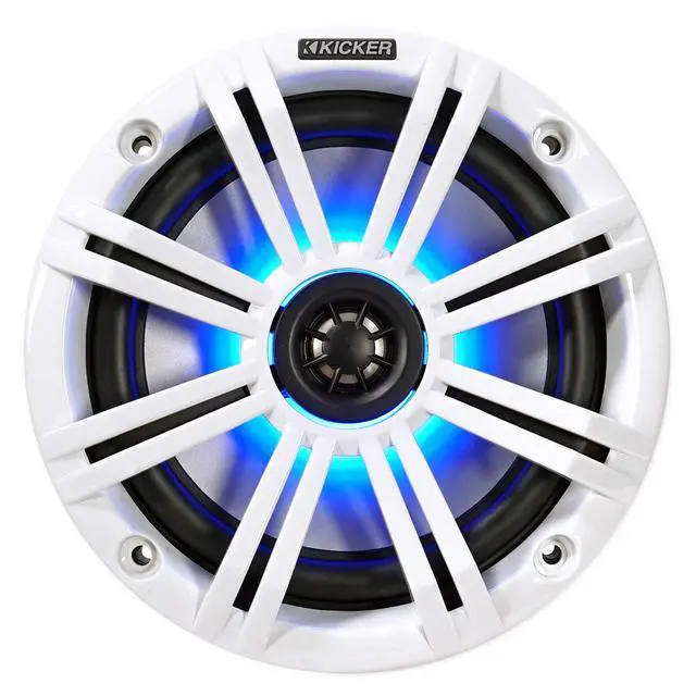 Alt view image 4 of 7 - (2) 45KM654L 6.5" 390w Marine LED Speakers w/Charcoal with White Grilles KM65 Bundle with Pair Rockville MAC65W 6.5" White Aluminum Wakeboard Tower Speaker Pod Enclosures