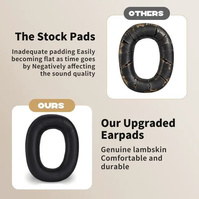 Alt view image 5 of 7 - Lambskin Earpads for Bowers & Wilkins PX8/PX7 S2/PX7 S2e Headphones, Black | Perfect Fit, Simple Quick Install, Noise Isolation, Enhanced Durability, Ergonomic, Long Sessions, Memory Foam