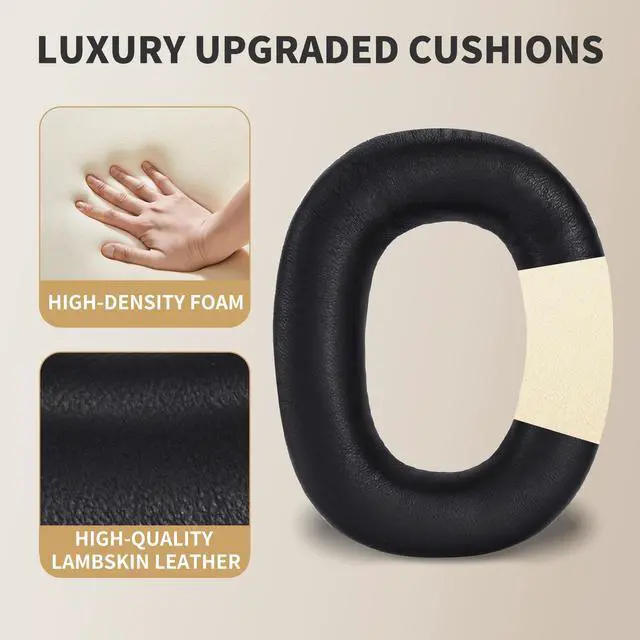 Alt view image 6 of 7 - Lambskin Earpads for Bowers & Wilkins PX8/PX7 S2/PX7 S2e Headphones, Black | Perfect Fit, Simple Quick Install, Noise Isolation, Enhanced Durability, Ergonomic, Long Sessions, Memory Foam