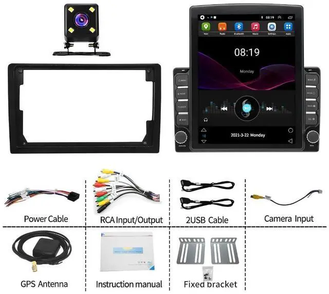Alt view image 7 of 7 - Car Radio for Chevrolet Trailblazer 2002-2009 Wireless Carplay & Android Auto, 9.7 Inch IPS Touch Screen for Chevrolet Car Stereo Bluetooth FM in Dash GPS WiFi Backup Camera SWC-2+32G