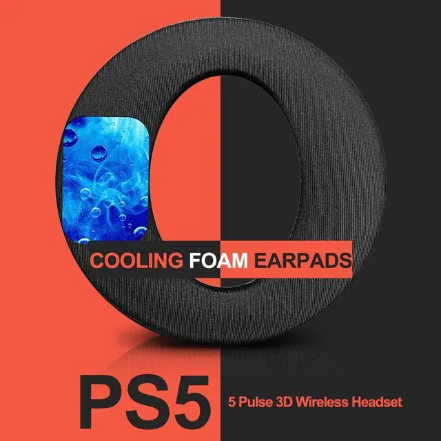 Alt view image 6 of 7 - PS5 Cooling Gel Earpads - Compatible with PS5 PlayStation 5 Pulse 3D Headset (Hybrid Cooling Fabric)