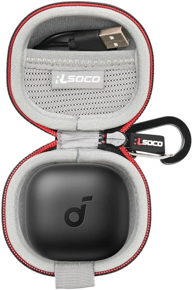 Main image of Carrying Case for Anker Soundcore P40i Noise Cancelling Wireless Earbuds - Black (Case Only)