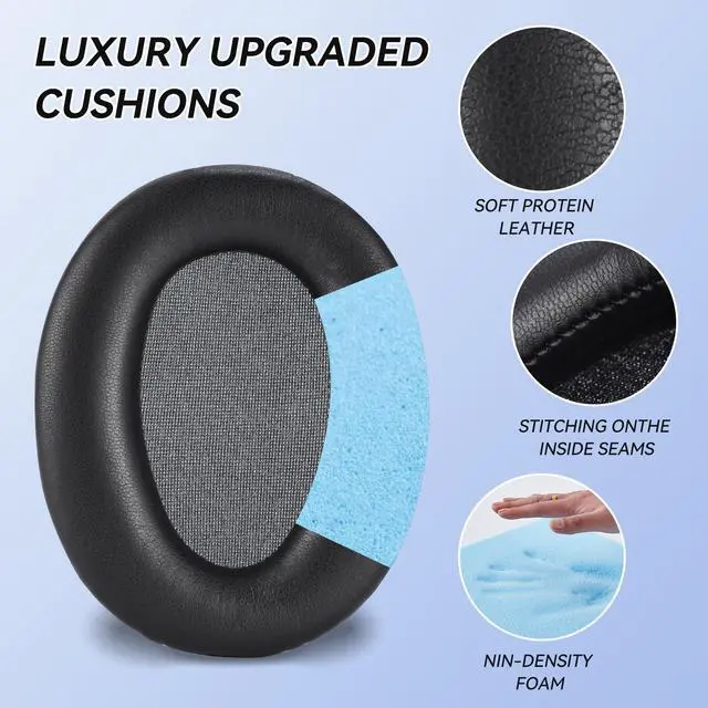 Alt view image 3 of 7 - Earpads for Sony WH-CH700N/MDR-ZX780/MDR-ZX770/MDR-10R - Black | Perfect Fit, Simple Quick Install, Noise Isolation, Enhanced Durability, Ergonomic, Long Sessions, High-Density Foam