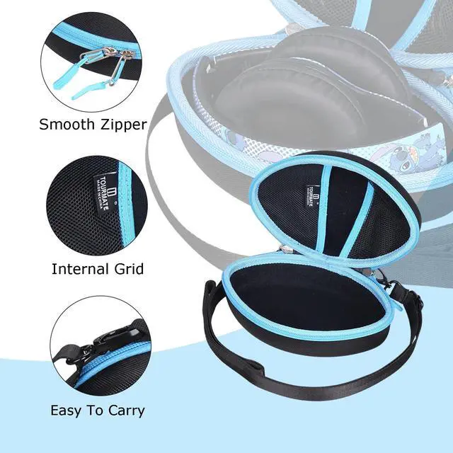 Alt view image 4 of 7 - Hard Storage Case for iJoy Bluetooth Headphones,Travel Case for Wireless Foldable Headset - (Only Box) (Black & Blue)