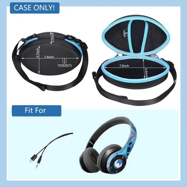 Alt view image 6 of 7 - Hard Storage Case for iJoy Bluetooth Headphones,Travel Case for Wireless Foldable Headset - (Only Box) (Black & Blue)