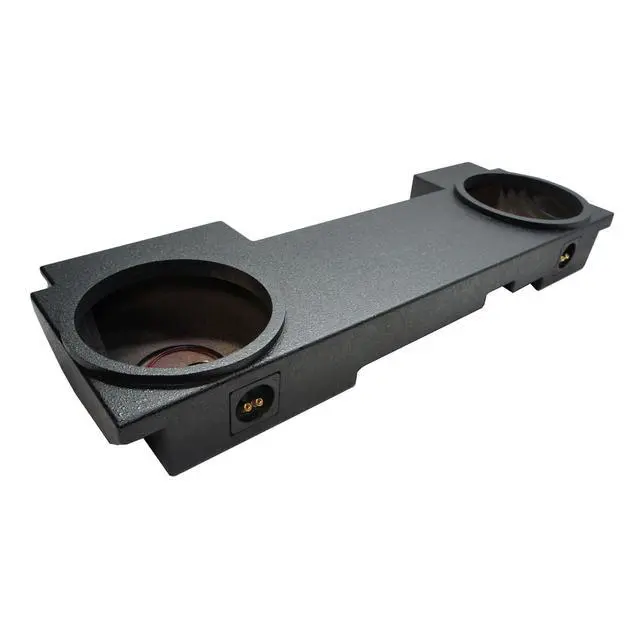 Alt view image 2 of 6 - W12S4 Dual 12" Rhino Coated Sub Box Fits 2002-2013 Chevy Avalanche | Sealed loaded enclosure installed subwoofer drivers, 500W RMS combined power, 4 Ohm interior-lined design, 12 inch size