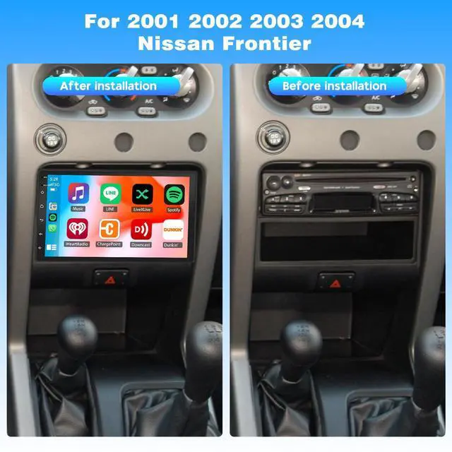 Alt view image 2 of 7 - 7'' Car Stereo Radio Upgraded for Nissan Frontier 2001 2002 2003 2004 | Touch Screen Double Din Android 14 GPS Navi Head Unit with Wireless Carplay Android Auto FM/SWC/WiFi/Bluetooth/Camera