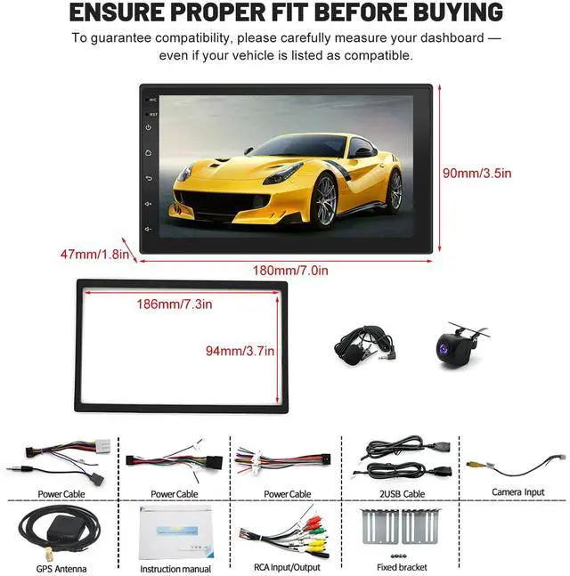 Alt view image 7 of 7 - 7'' Car Stereo Radio Upgraded for Nissan Frontier 2001 2002 2003 2004 | Touch Screen Double Din Android 14 GPS Navi Head Unit with Wireless Carplay Android Auto FM/SWC/WiFi/Bluetooth/Camera