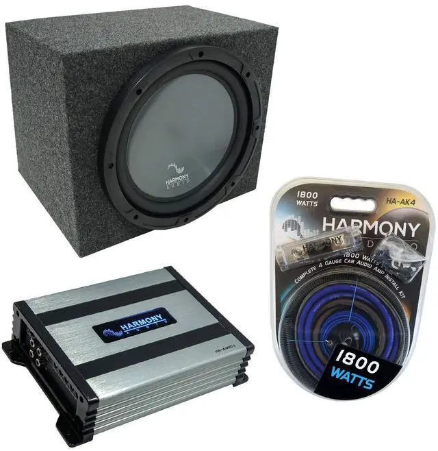 Main image of Loaded Sub Box with Amp Sealed Rearfire 10" R104 HA-A400.1 | Subwoofer combo bass package, mono power block, tight accurate low-end, quick wiring, 10 inch size