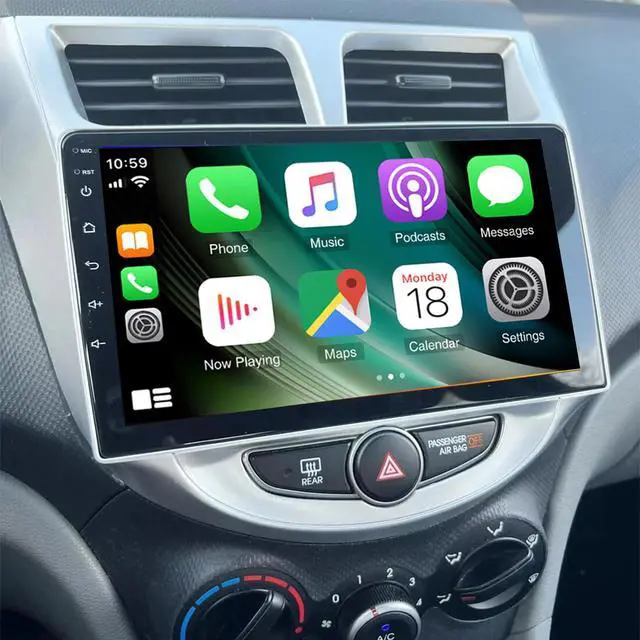 Main image of Car Stereo Radio Fit for Hyundai Accent Verna Solaris 2011-2019, 9 inch Touchscreen Car Radio with Carplay Android Auto Support Bluetooth FM GPS Navigation Backup AHD Camera - 2+32G
