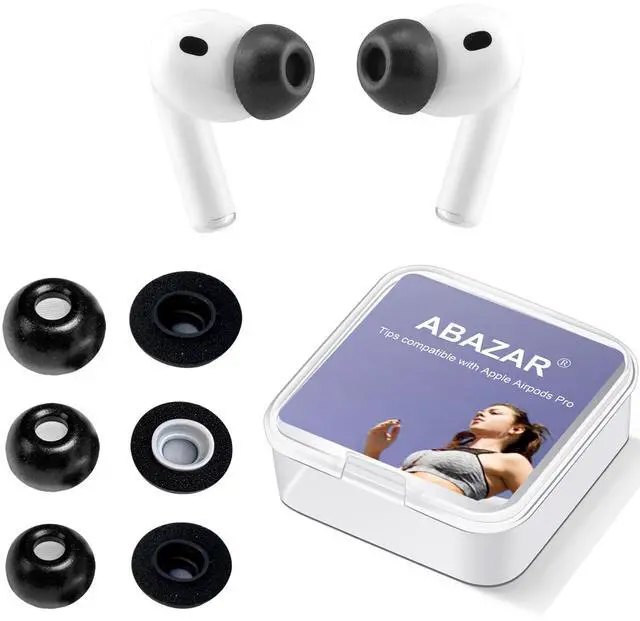Main image of Memory Foam Tips for Newest AirPods Pro 3, No Silicone Eartips Pain, Anti-Slip Replacement Ear Tips, Fit in The Charging Case, Reducing Noise Ear Tips, 3 Pairs (S/M/L, Black)