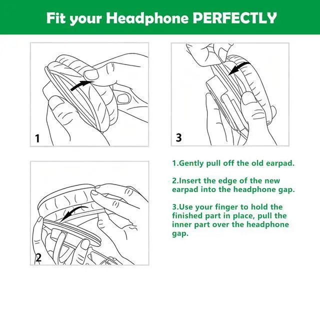 Alt view image 6 of 6 - Earpads Cushion Compatible with Status Audio CB-1 Headphone Ear Pads Replacement with Softer Protein Leather and Memory Foam