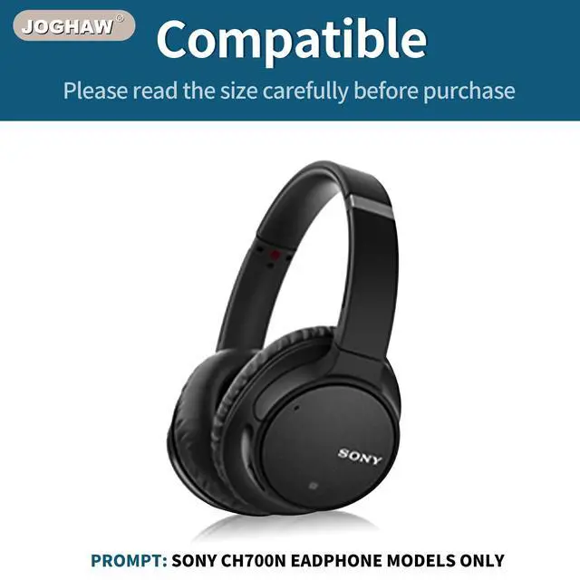 Alt view image 6 of 7 - Replacement Ear Pads for Headphones - Compatible for Sony WH-CH700N/MDR-ZX780/ZX770 | Premium Breathable mesh Cushions with Soft Memory Foam for Comfort - Black