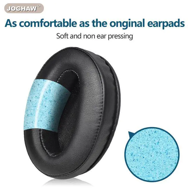Alt view image 3 of 7 - Replacement Ear Pads for Headphones - Compatible for Sony WH-CH700N/MDR-ZX780/ZX770 | Premium Protein Leather Cushions with Soft Memory Foam for Comfort - Black